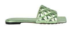 Bottega Veneta Padded Sandals, Leather, Metalic Green, UK4, DB/B, 3*