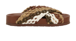 Bottega Veneta Tarik Slide, Leather, Brown, UK4, DB/B, 1*