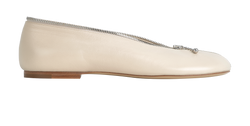 Burberry Sadler Zip Ballerinas, Leather, Cream, UK5, B/DB, 3*