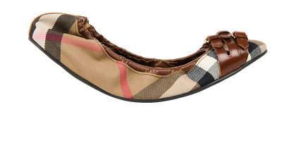 Burberry Bridle Check Ballerinas, front view