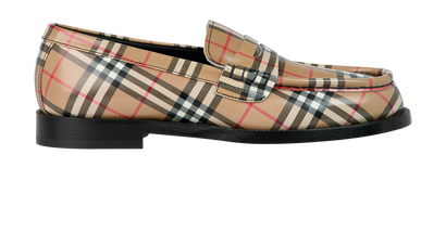 Burberry Check Loafers, &pound;295, Shoes, Brown, Leather, Front view