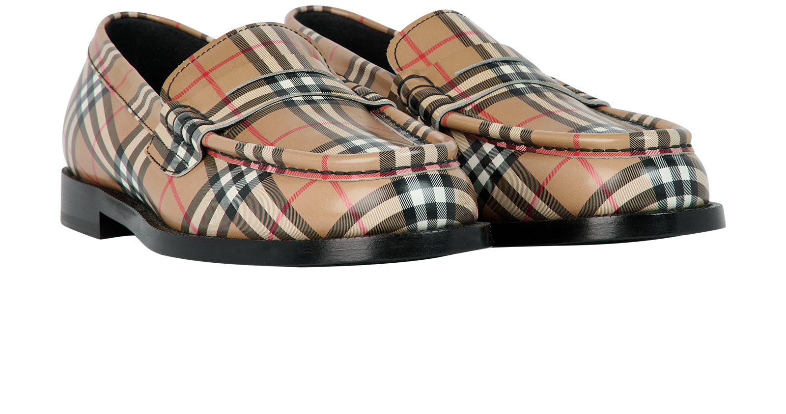 Burberry Check Loafers, &pound;295, Shoes, Brown, Leather, Side view