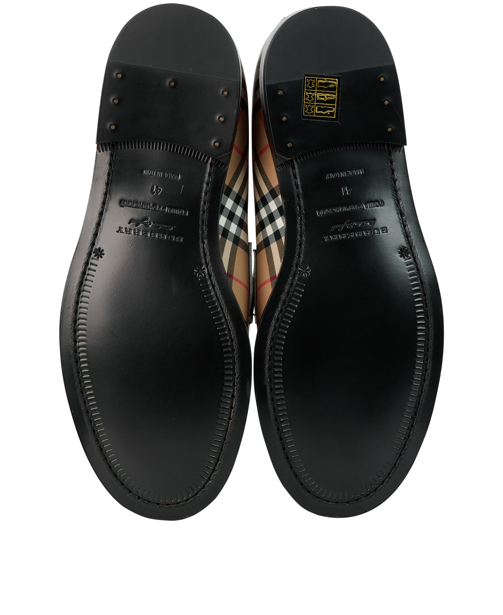 Burberry Check Loafers, &pound;295, Shoes, Brown, Leather, Top view