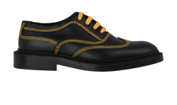 Burberry Yellow Stitch Brogues, Leather, Black, Sz 5, DB, 4*