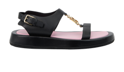 Burberry TB Sandals, Leather, Black/Pink, UK4, B, 2*