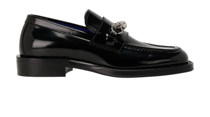 Burberry Wire Barbed Loafers, &pound;320, Shoes, Black, Leather, Front view