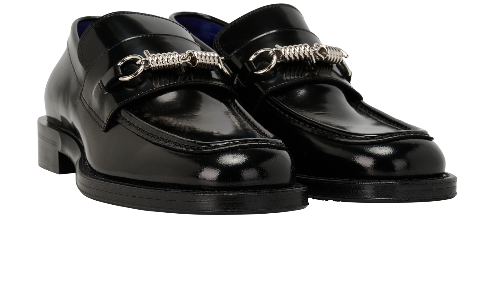 Burberry Wire Barbed Loafers, &pound;320, Shoes, Black, Leather, Side view