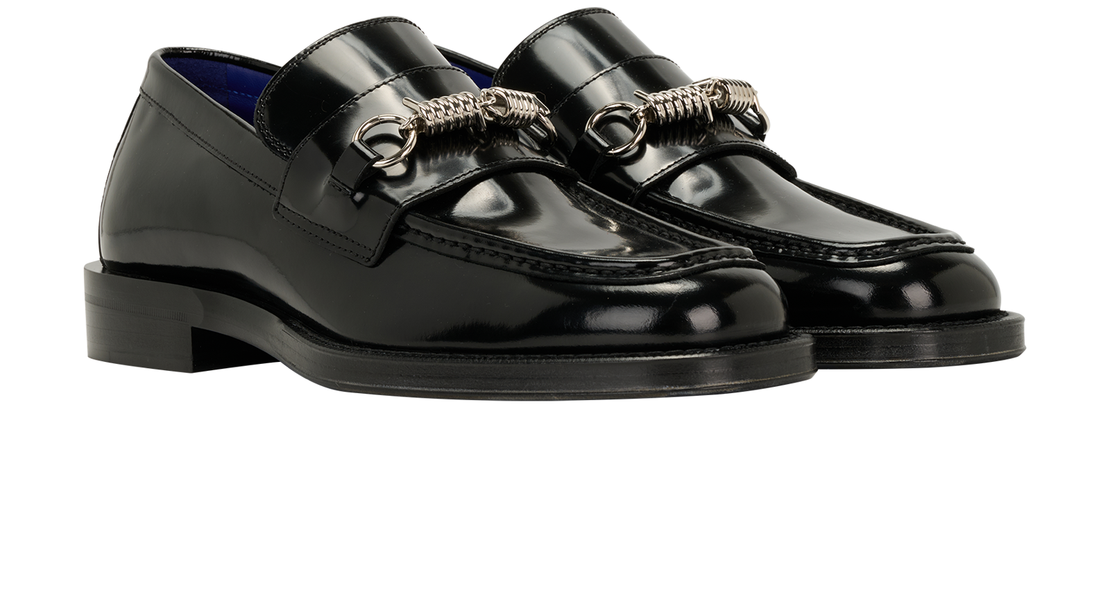 Burberry Barbed Loafers, &pound;250, Shoes, Black, Leather, Side view