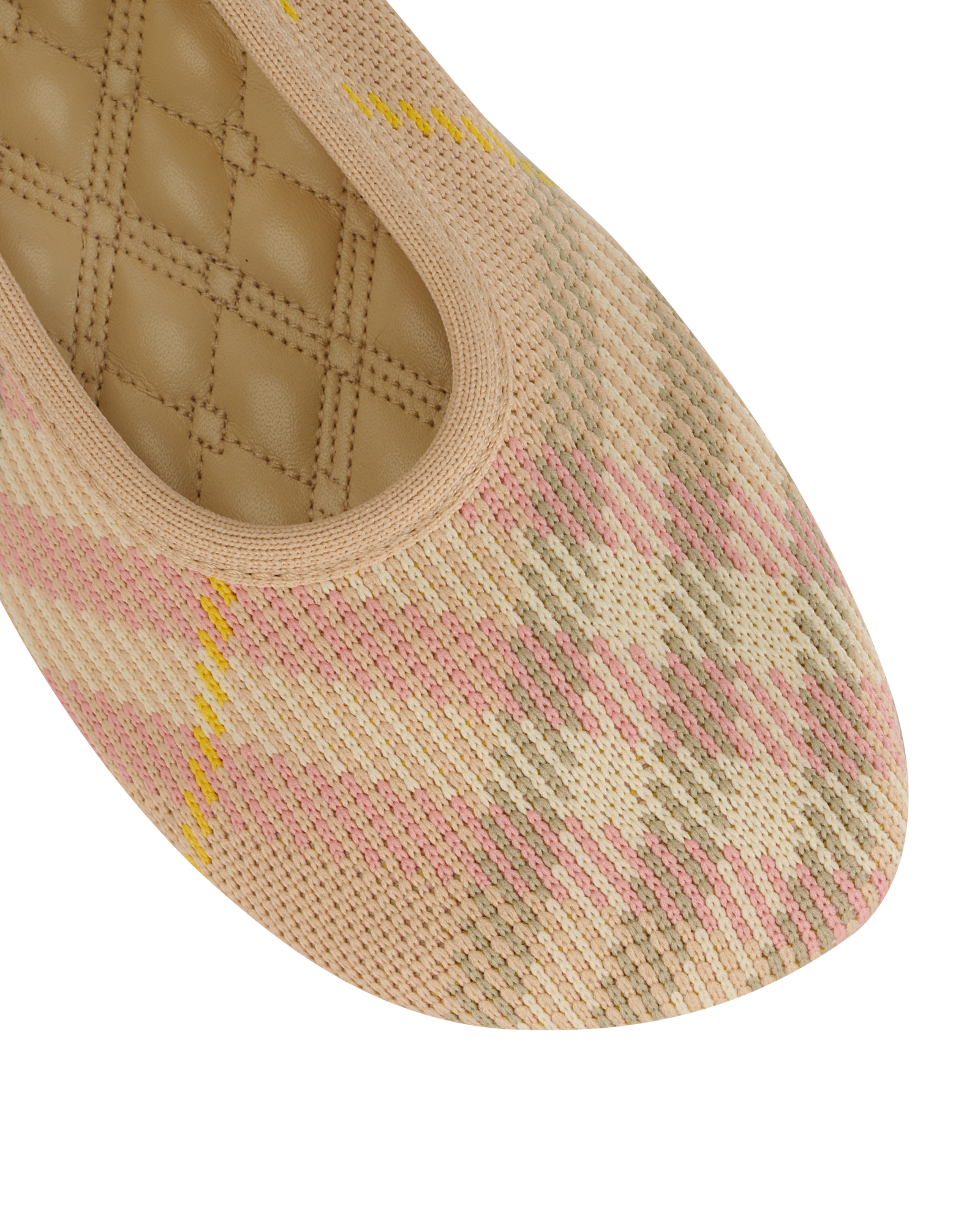 Burberry Check Ballerina, &pound;150, Shoes, Beige/Pink, Fabric/Leather/Polyester Mix, Other view