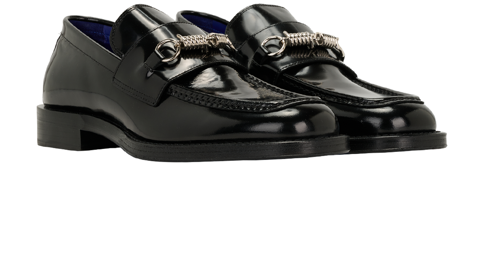 Burberry Barbed Loafers, &pound;250, Shoes, Black, Leather, Side view