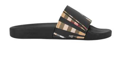 Burberry Sliced Check Slides, front view