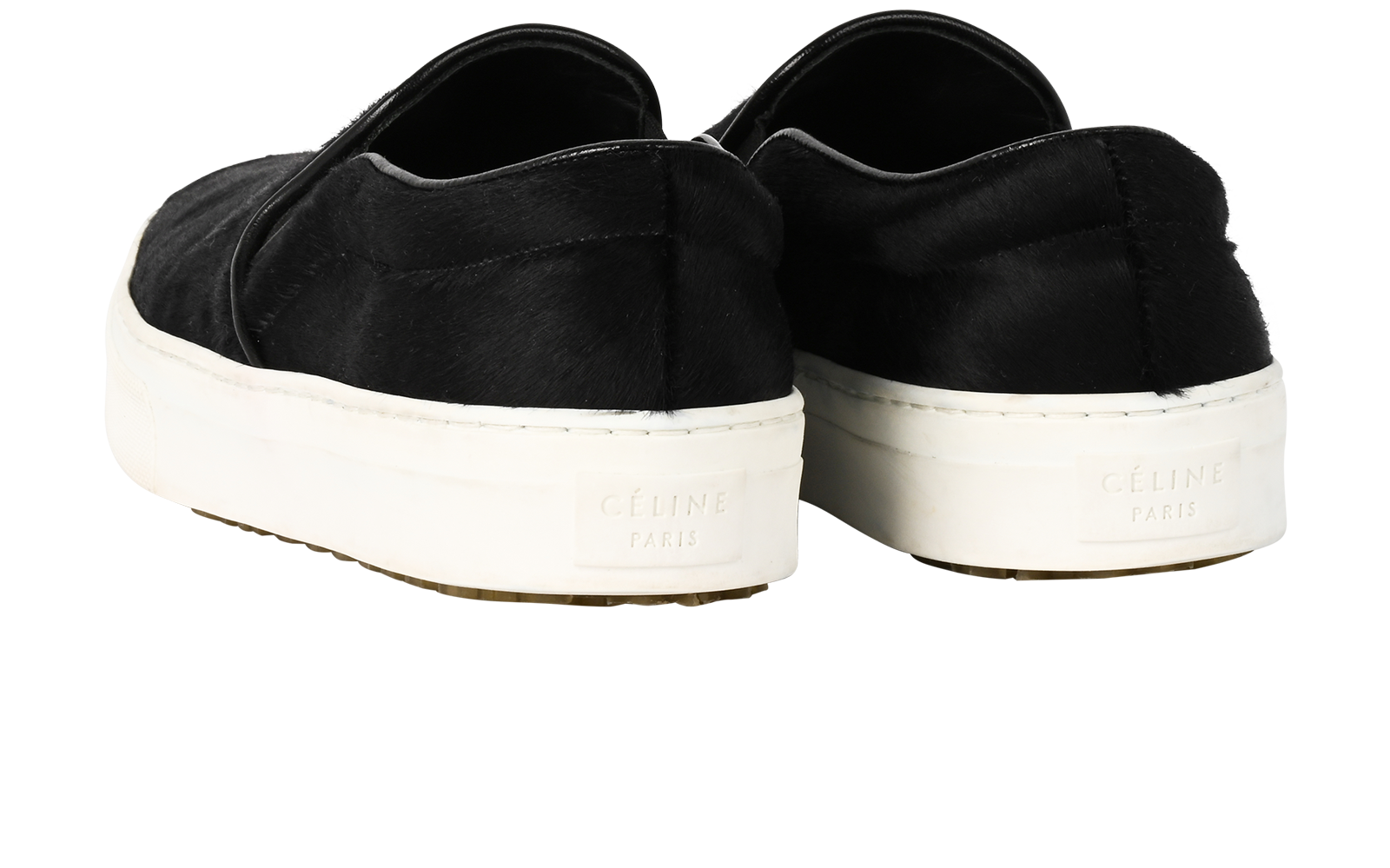 Celine Slip On Sneakers, &pound;110, Shoes, Black, Pony / Calfhair, Back view