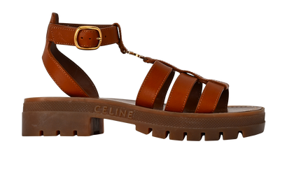 Celine Clea Triomphe Gladiator Sandals, &pound;450, Shoes, Tan, Leather, Front view