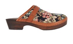 Celine Les Bois Floral Jacquard Clogs, Fabric/Calfskin, Multi, UK8, 3*