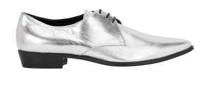 Celine Pointed Brogue, &pound;280, Shoes, Silver, Leather, Front view