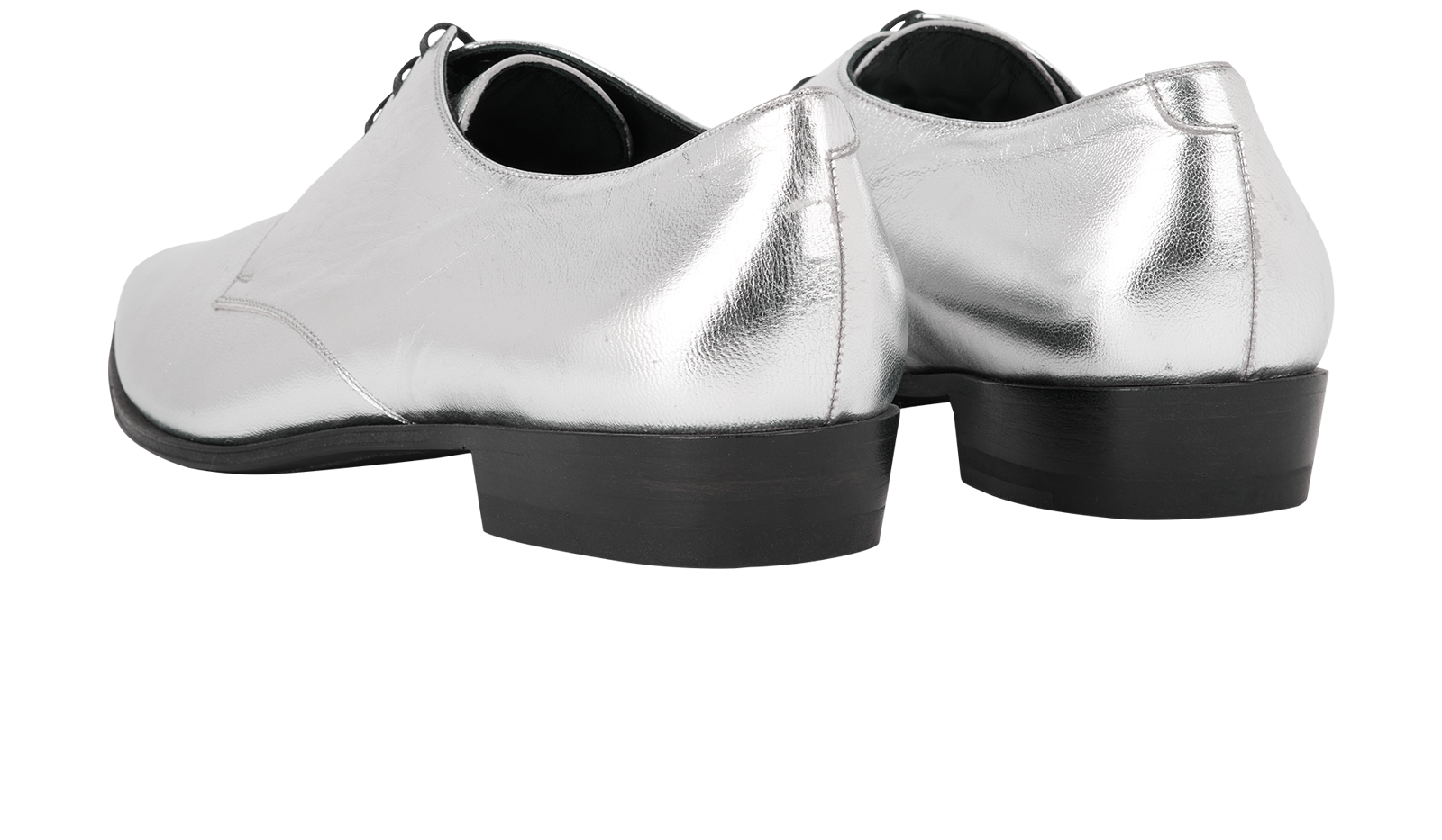 Celine Pointed Brogue, &pound;280, Shoes, Silver, Leather, Back view
