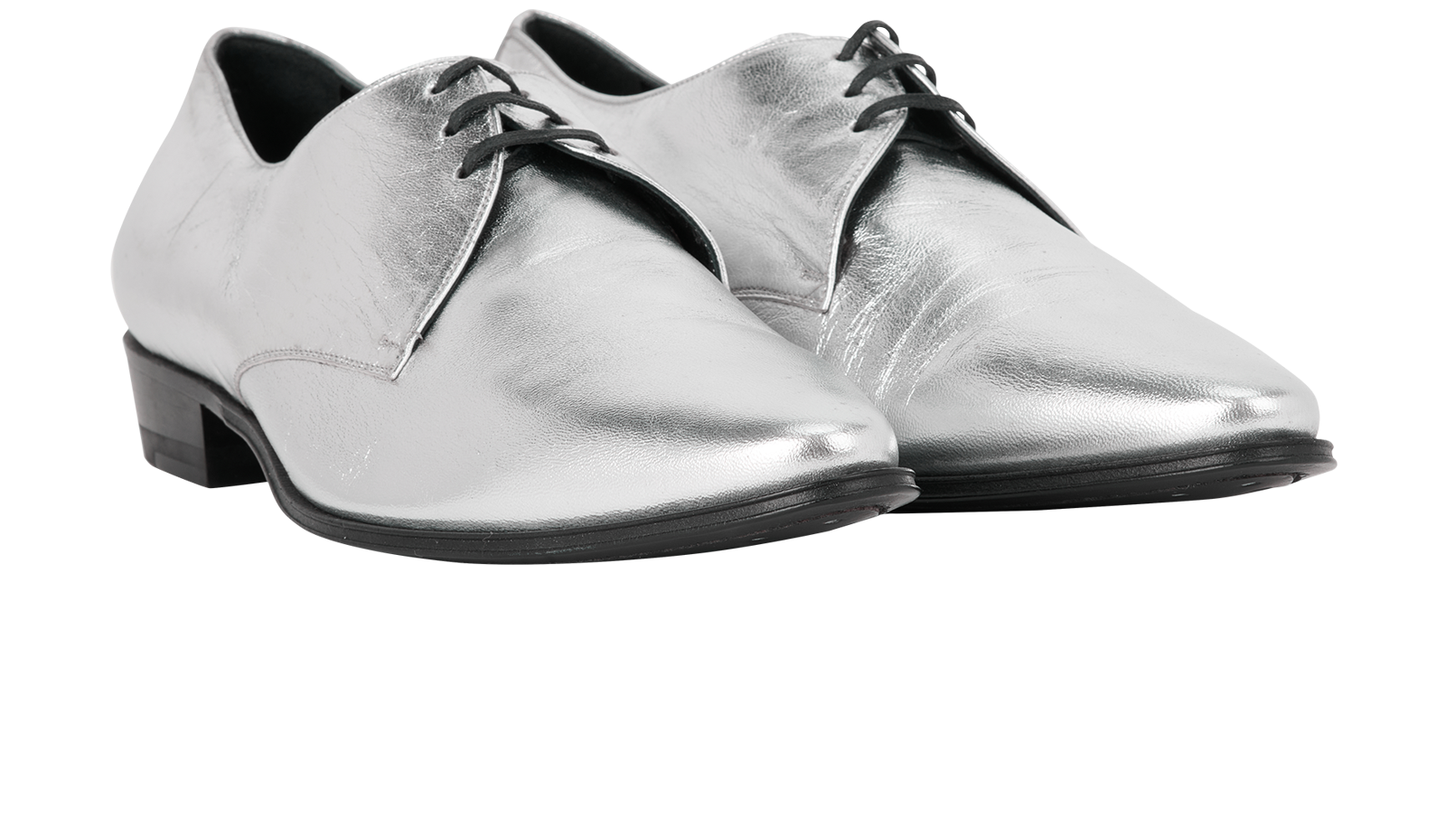 Celine Pointed Brogue, &pound;280, Shoes, Silver, Leather, Side view