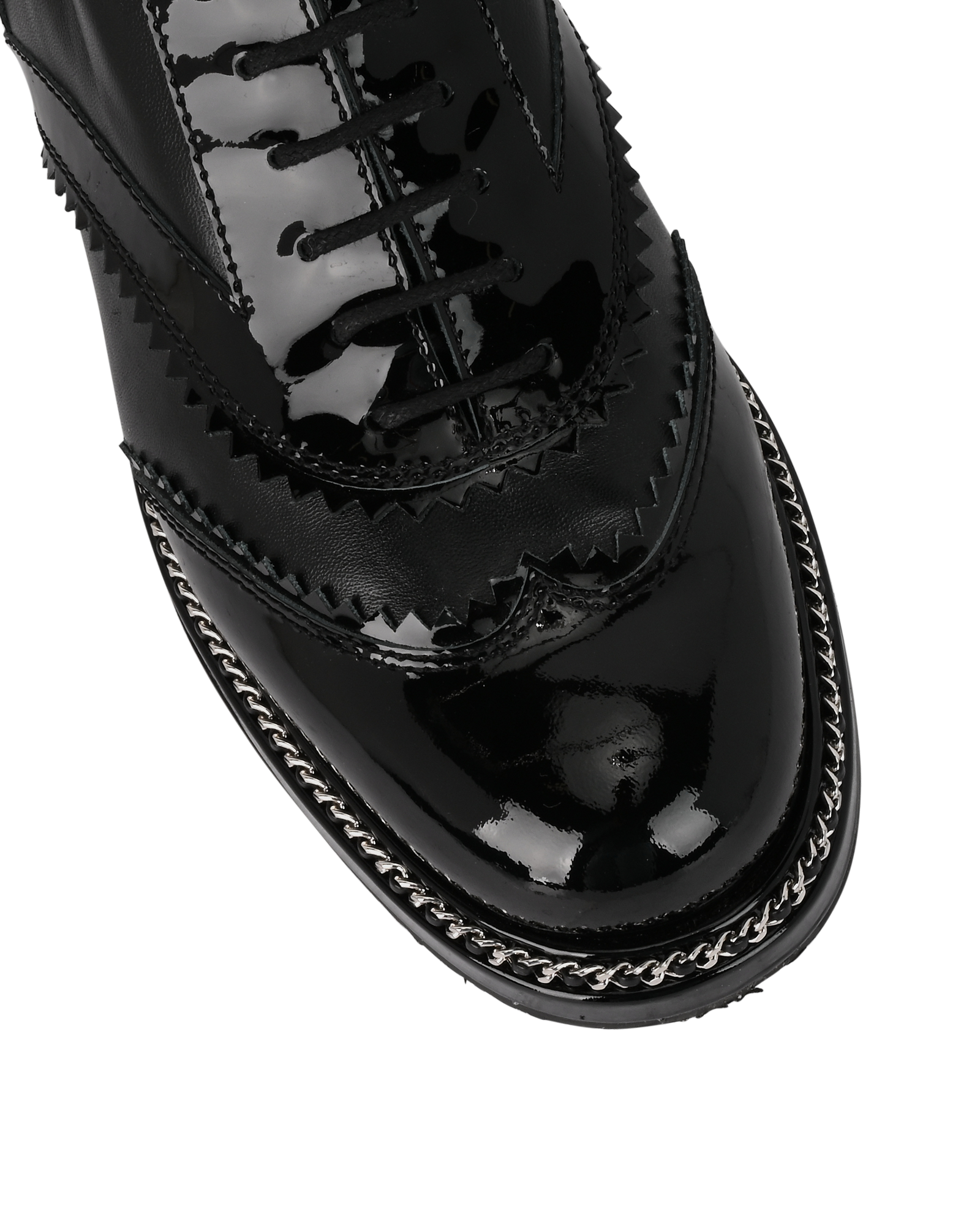 Chanel Logo Derby Shoes, &pound;395, Shoes, Black, Leather/Patent Leather, Other view