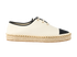 Chanel CC Espadrilles Shoes, &pound;495, Shoes, Black/Cream, Canvas, Front view