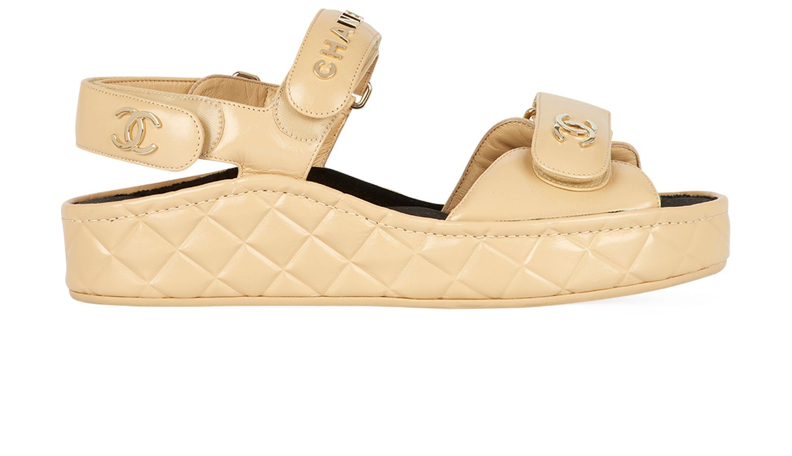 Chanel CC Quilted Platform Sandals