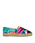 Chanel Fabric Car Print Espadrilles, front view