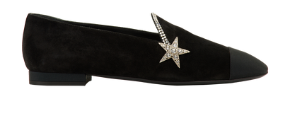 Chanel Diamante Star Loafers, front view