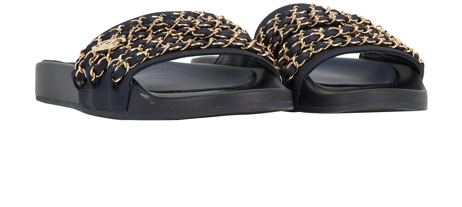 Pre-loved Chanel Satin Tropicana Slides - £350