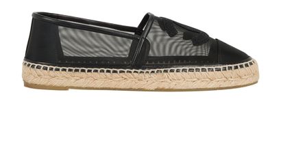 Chanel CC Mesh Grosgrain Espadrilles, front view