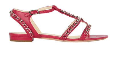 Chanel Chain-Detail Sandals, front view