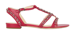 Chanel Chain-Detail Sandals, Leather, Red, UK 4.5, B/DB, 3*