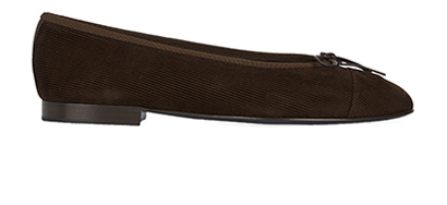 Chanel Ballet Flats, &pound;475, Shoes, Brown, Fabric, Front view