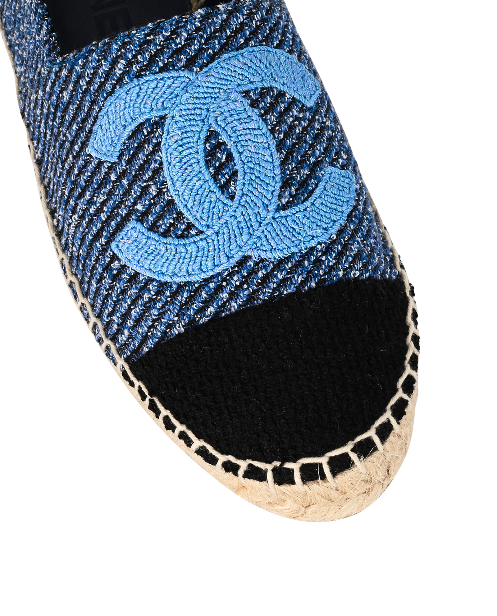 Chanel CC Loafers, &pound;475, Shoes, Blue, Tweed, Other view