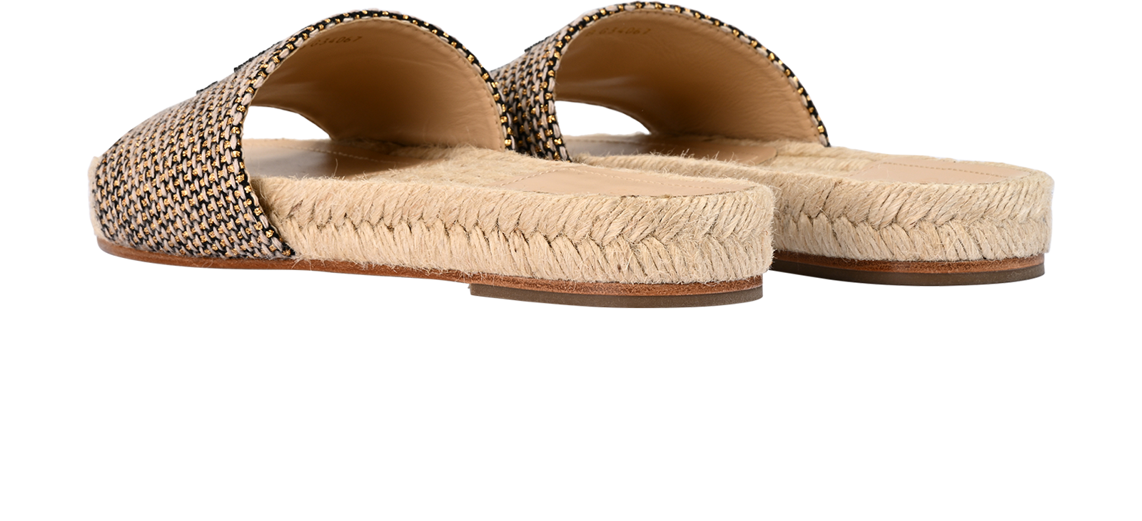 Chanel Tweed CC Slides, &pound;550, Shoes, Beige, Leather/Tweed, Back view