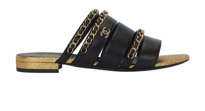 Chanel Chain Mules Sandals, front view