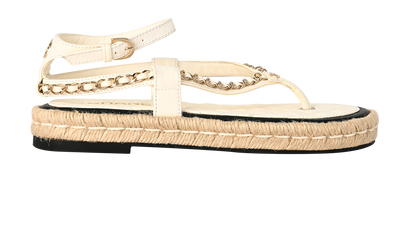 Chanel Espadrilles Sandals, &pound;475, Shoes, Cream, Leather, Front view