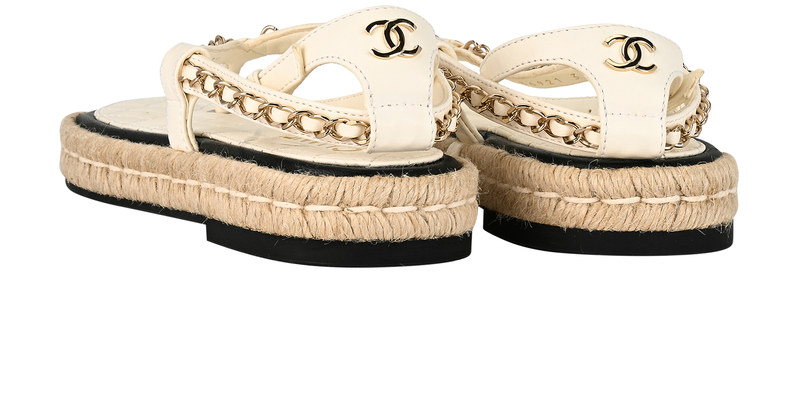 Chanel Espadrilles Sandals, &pound;475, Shoes, Cream, Leather, Back view
