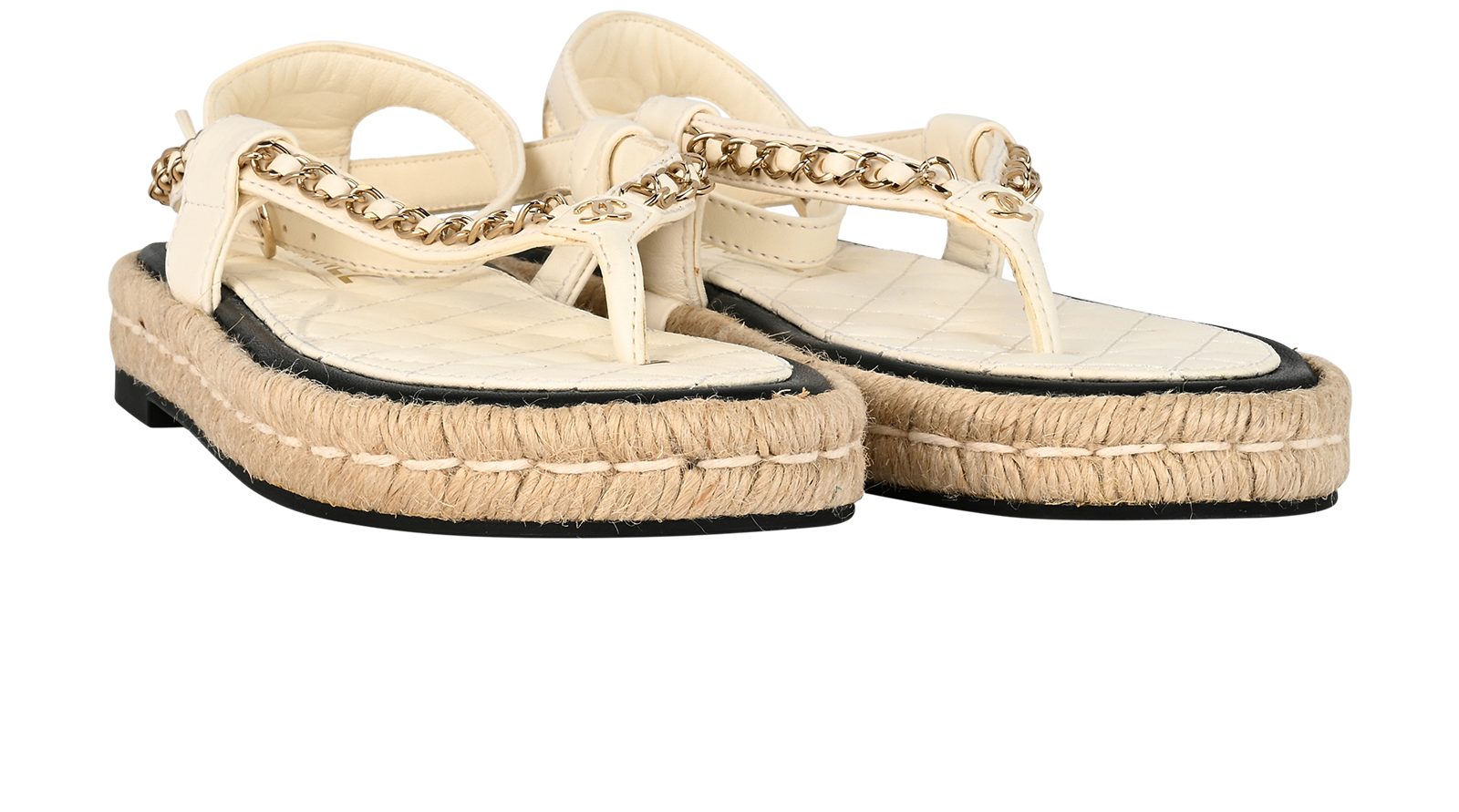 Chanel Espadrilles Sandals, &pound;475, Shoes, Cream, Leather, Side view