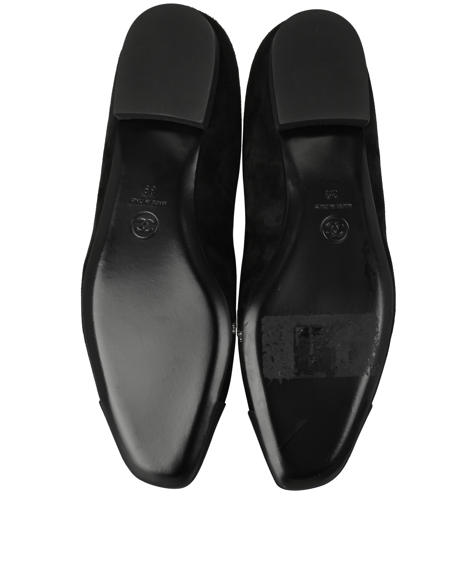 Chanel Star Embellished Loafers, &pound;595, Shoes, Black, Suede, Top view