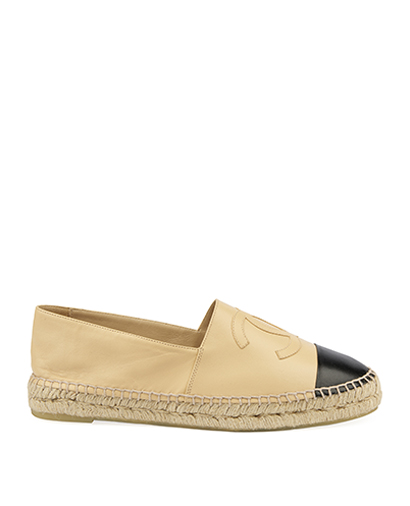 Chanel CC Black Toe Espadrilles, front view