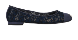 Chanel Lace Ballet Flat, Fabric, Blue, UK5,B/DB, 4*