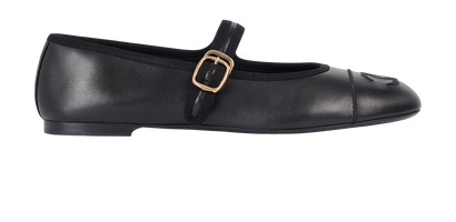 Chanel CC Mary Jane Flats, front view