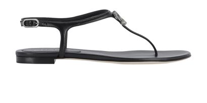 Chanel CC Thong Diamante Sandals, front view