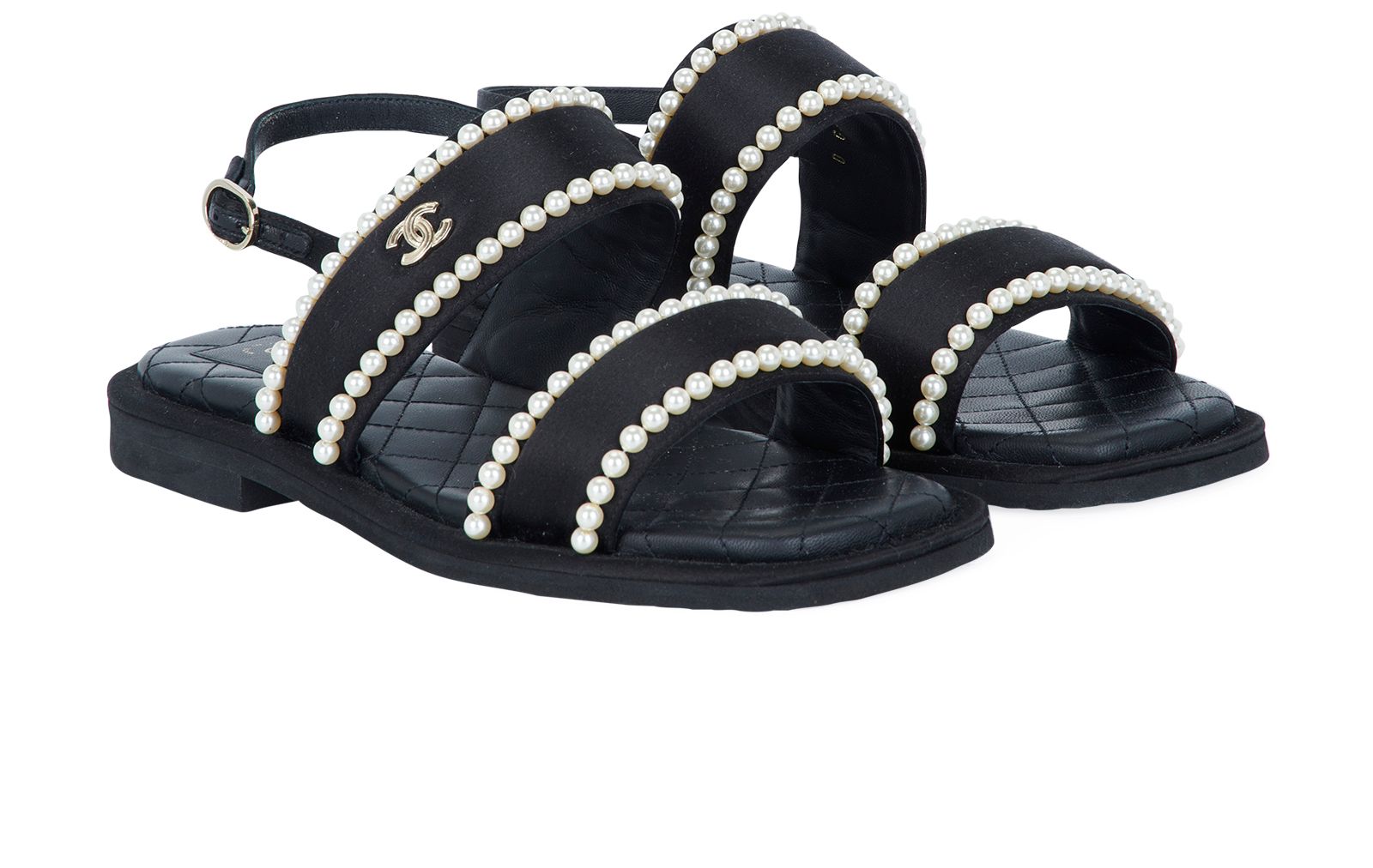Chanel Quilted Pearl Sandals