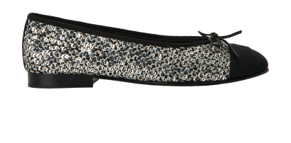 Chanel CC Tweed Ballet Flats, front view