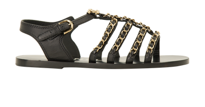 Chanel CC Sling Back Chain Sandals, front view