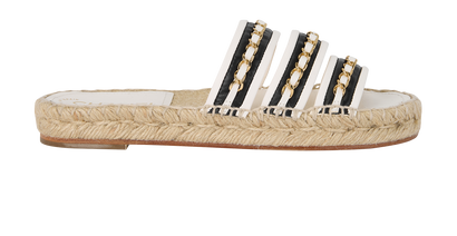 Chanel Chain Espadrille Slides, front view