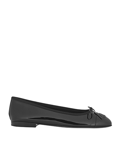 Chanel Ballerinas, &pound;285, Shoes, Black, Patent Leather, Front view