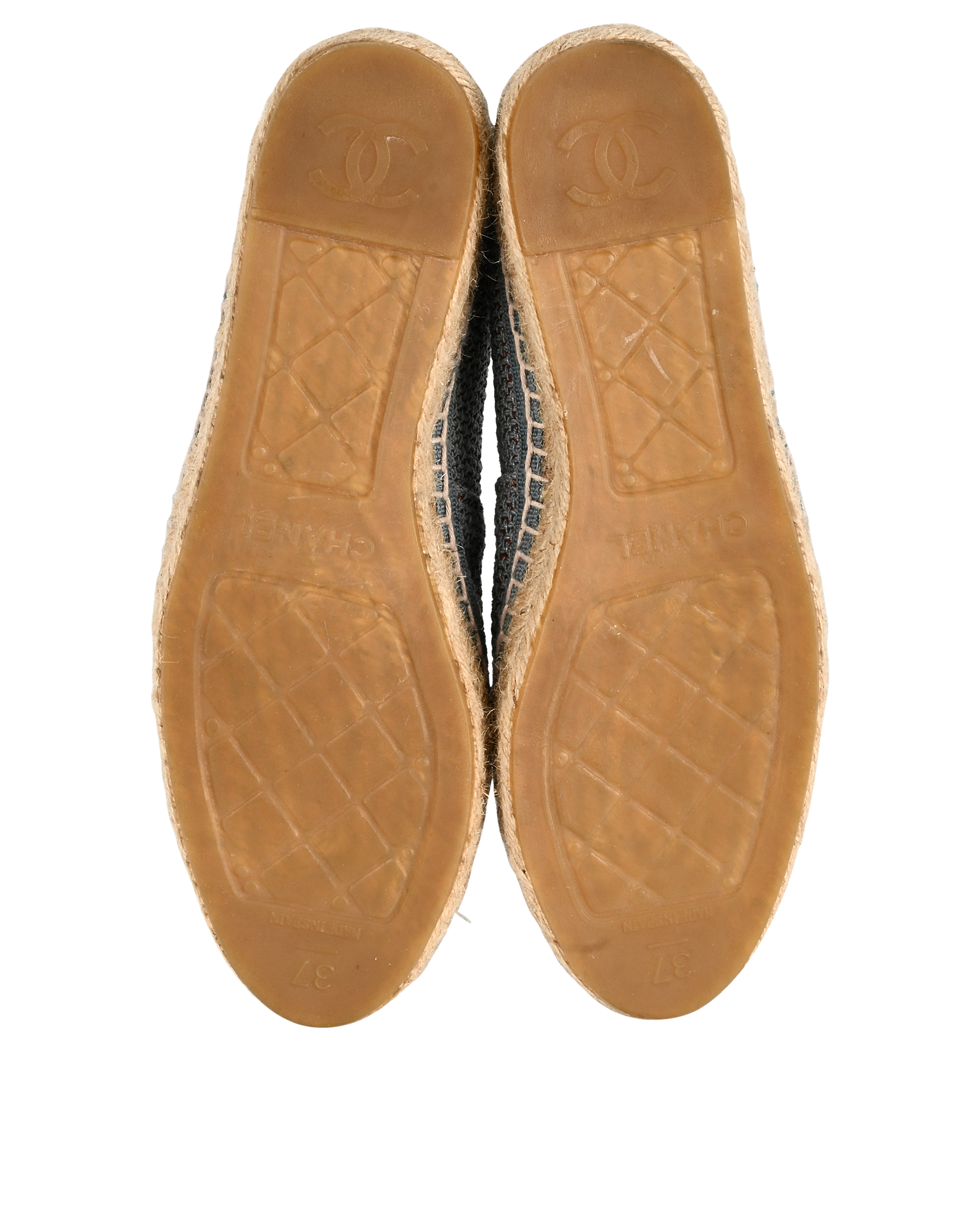 Chanel CC Sequin Espadrilles, &pound;410, Shoes, Green, Fabric, Top view