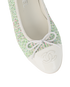 Chanel Tweed Ballerina Flats, &pound;450, Shoes, Green/Pink/White, Fabric/Patent Leather, Other view
