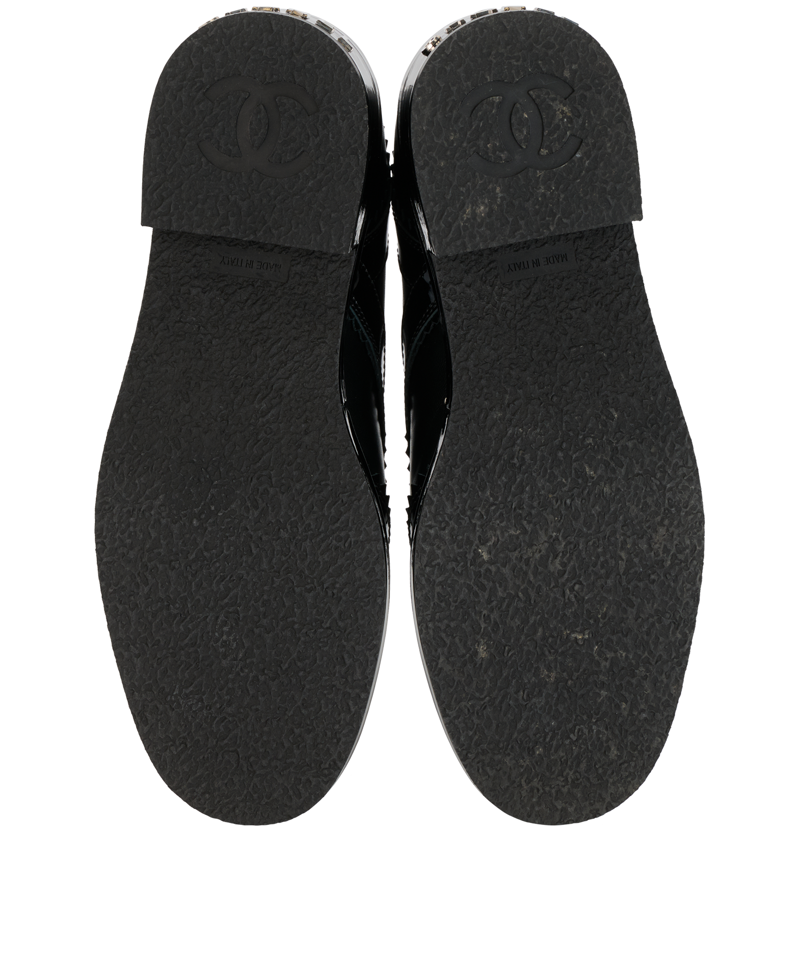 Chanel Oxford Lace Up Brogues, &pound;520, Shoes, Black, Patent Leather, Top view
